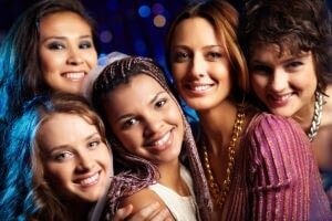 Female,Friends,Having,Fun,And,Enjoying,Themselves,At,A,Bridal