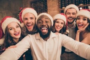 Close,Up,Photo,Of,Excited,Mutliethnic,Youth,Enjoy,Christmas,Holidays