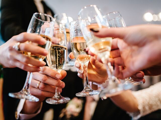 Cheers!,People,Celebrate,And,Raise,Glasses,Of,Wine,For,Toast.