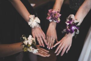 Beautiful,Image,Of,Girls,Showing,Their,Floral,Corsages.