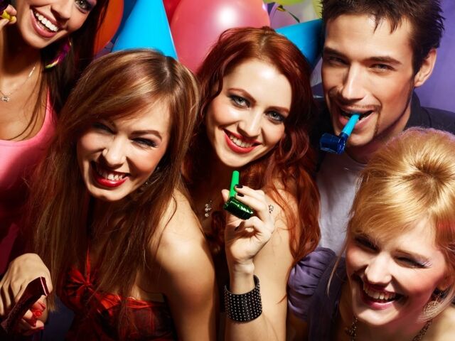 Group,Of,Friends,Having,Fun,On,A,Disco